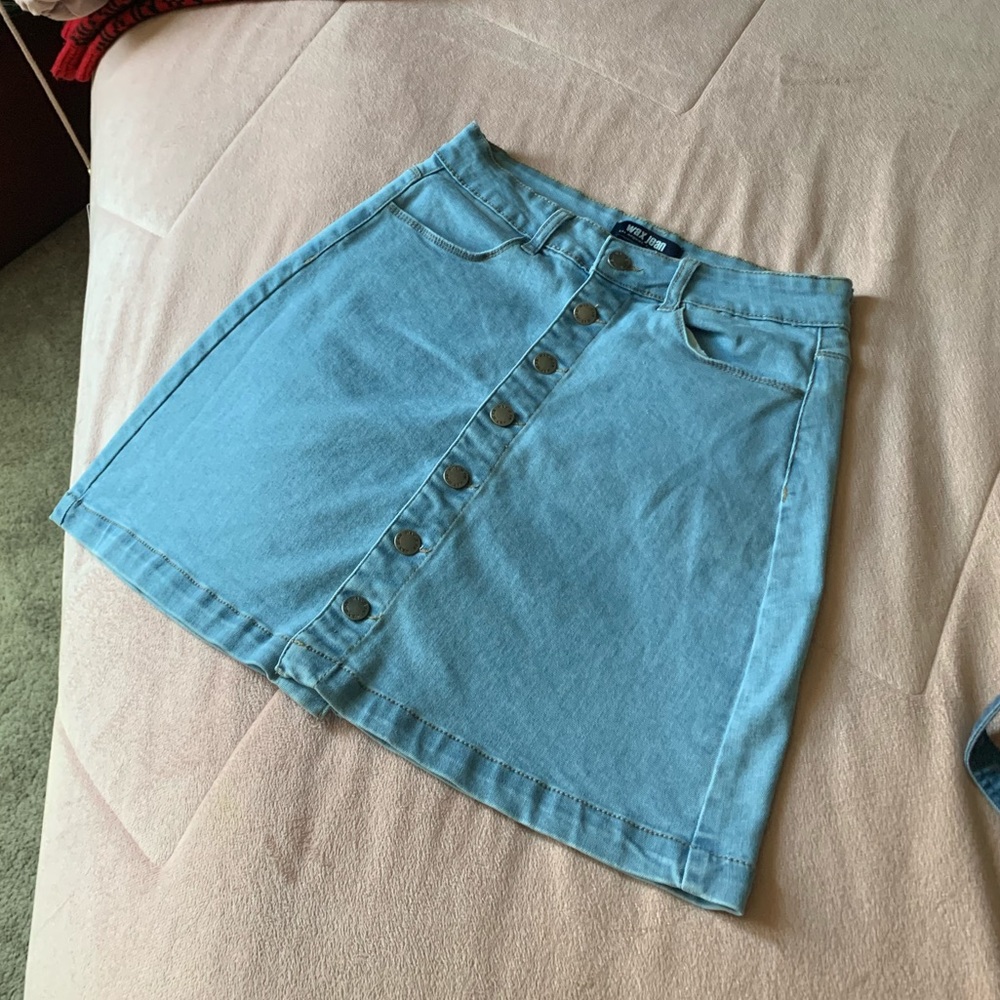 Wax Jean A-Line Button Up Skirt